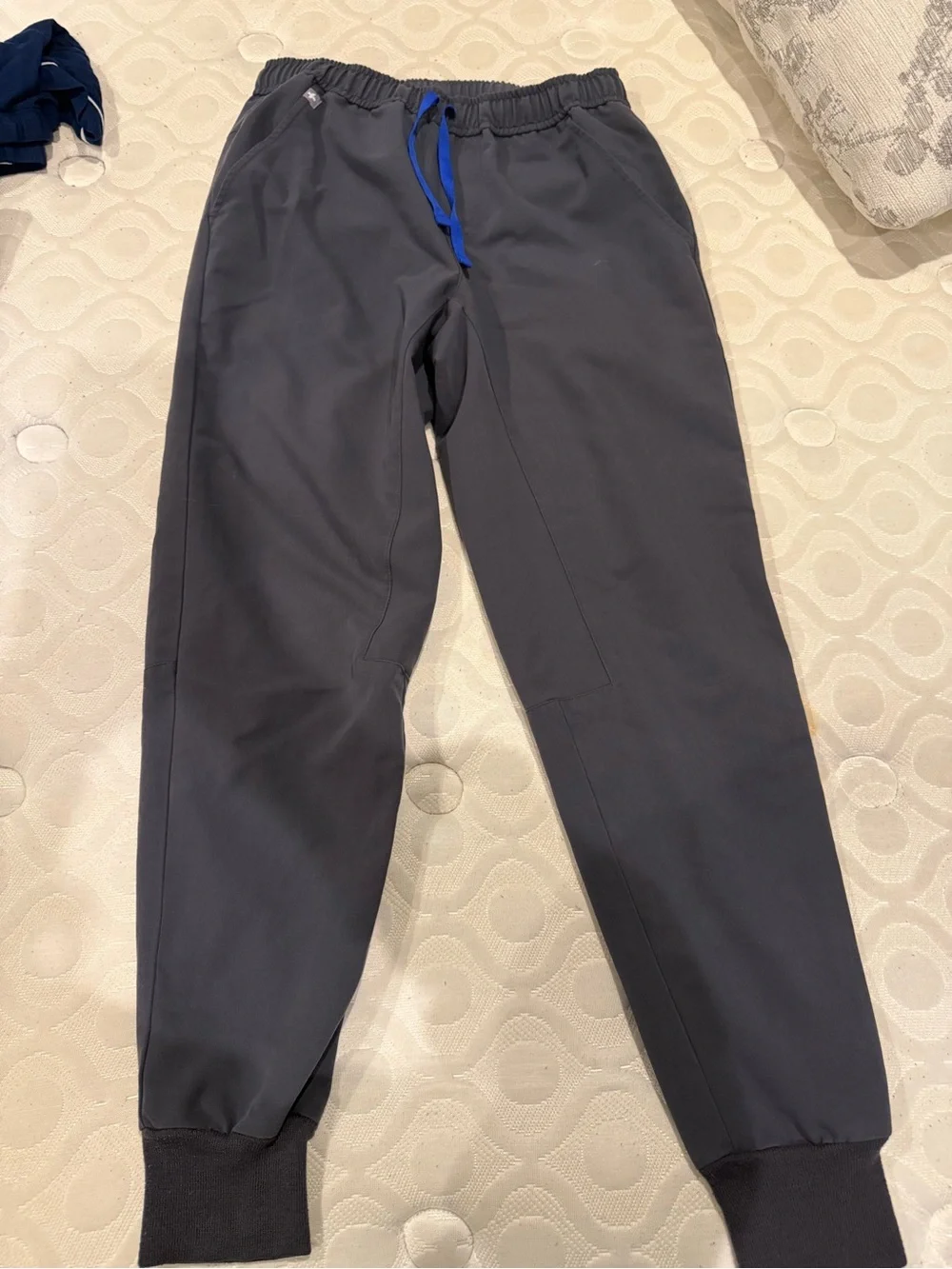 Figs Men’s Charcoal Joggers with Blue Drawstring